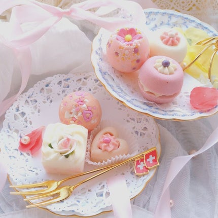 バスキューブ ローズケーキ/BADEFEE(バデフィー)/入浴剤を使ったクチコミ(1枚目)