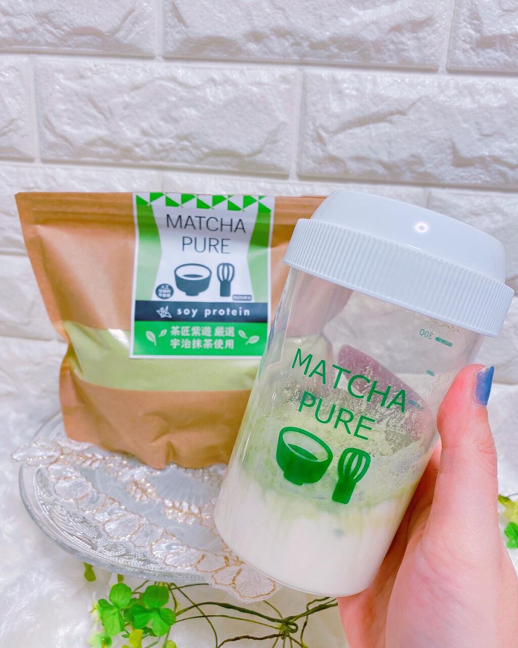 MATCHA PURE（プロテインパウダー）/ピュアパートナー/ソイプロテインを使ったクチコミ（3枚目）