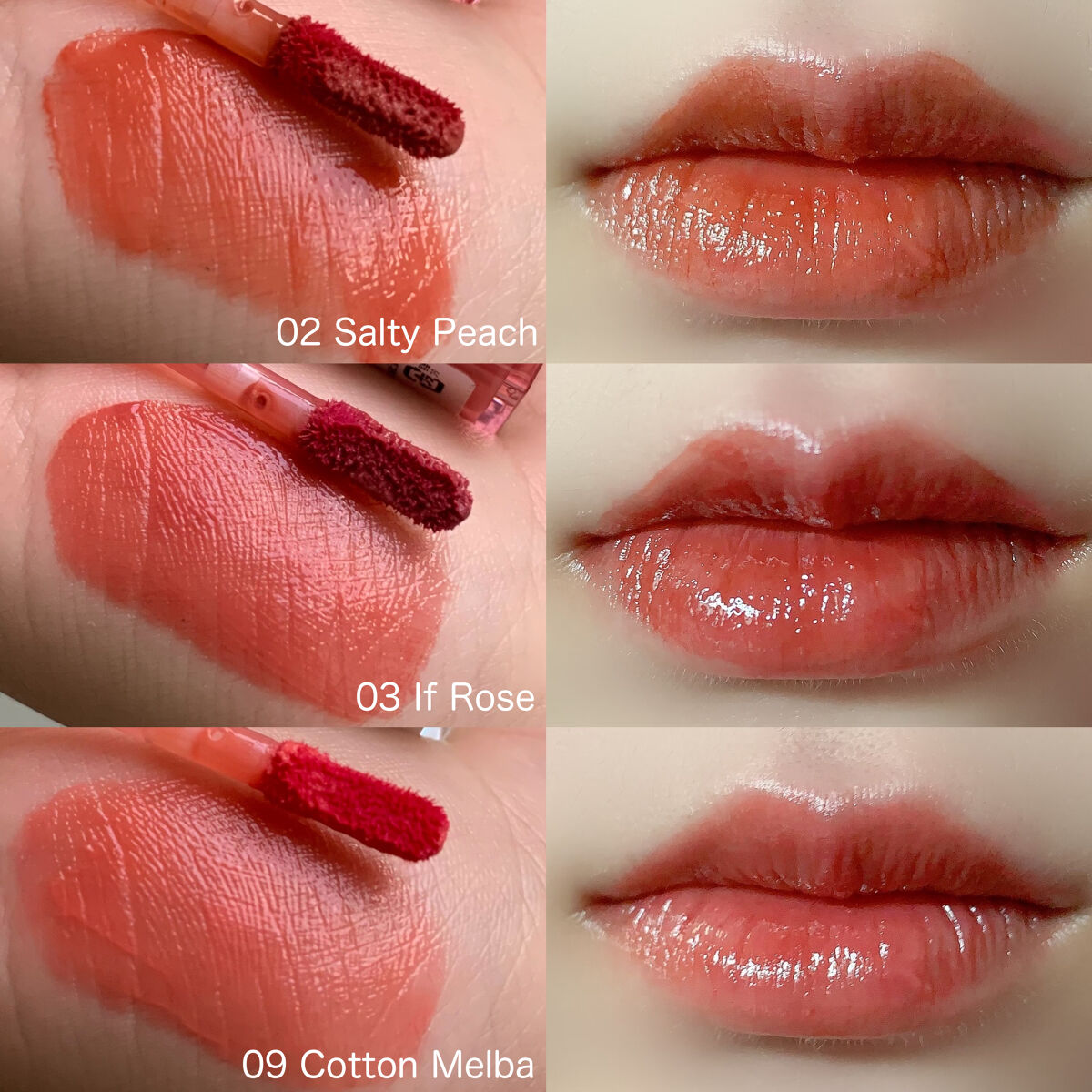 デュイフルウォーターティント<ミルクグロッサリー> 02 SALTY PEACH/rom&nd/リップティントを使ったクチコミ（3枚目）