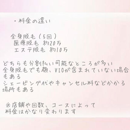 えび on LIPS 「この間初めて医療脱毛の施術を受けました😀医療脱毛とエステ脱毛の..」(4枚目)