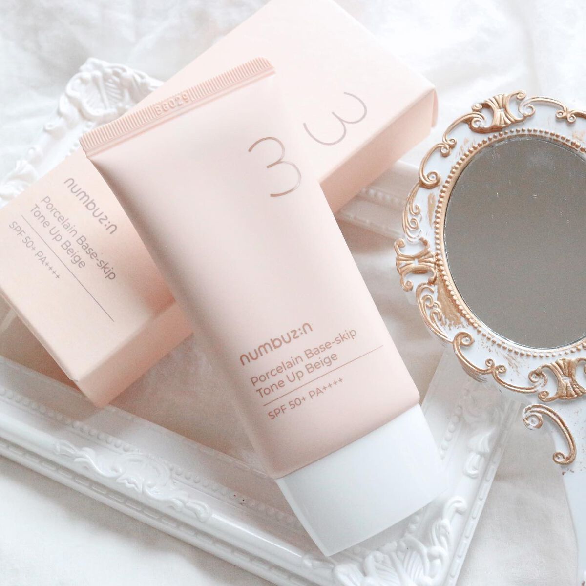 3番 ノーファンデ陶器肌トーンアップクリーム/numbuzin/化粧下地を使ったクチコミ（1枚目）