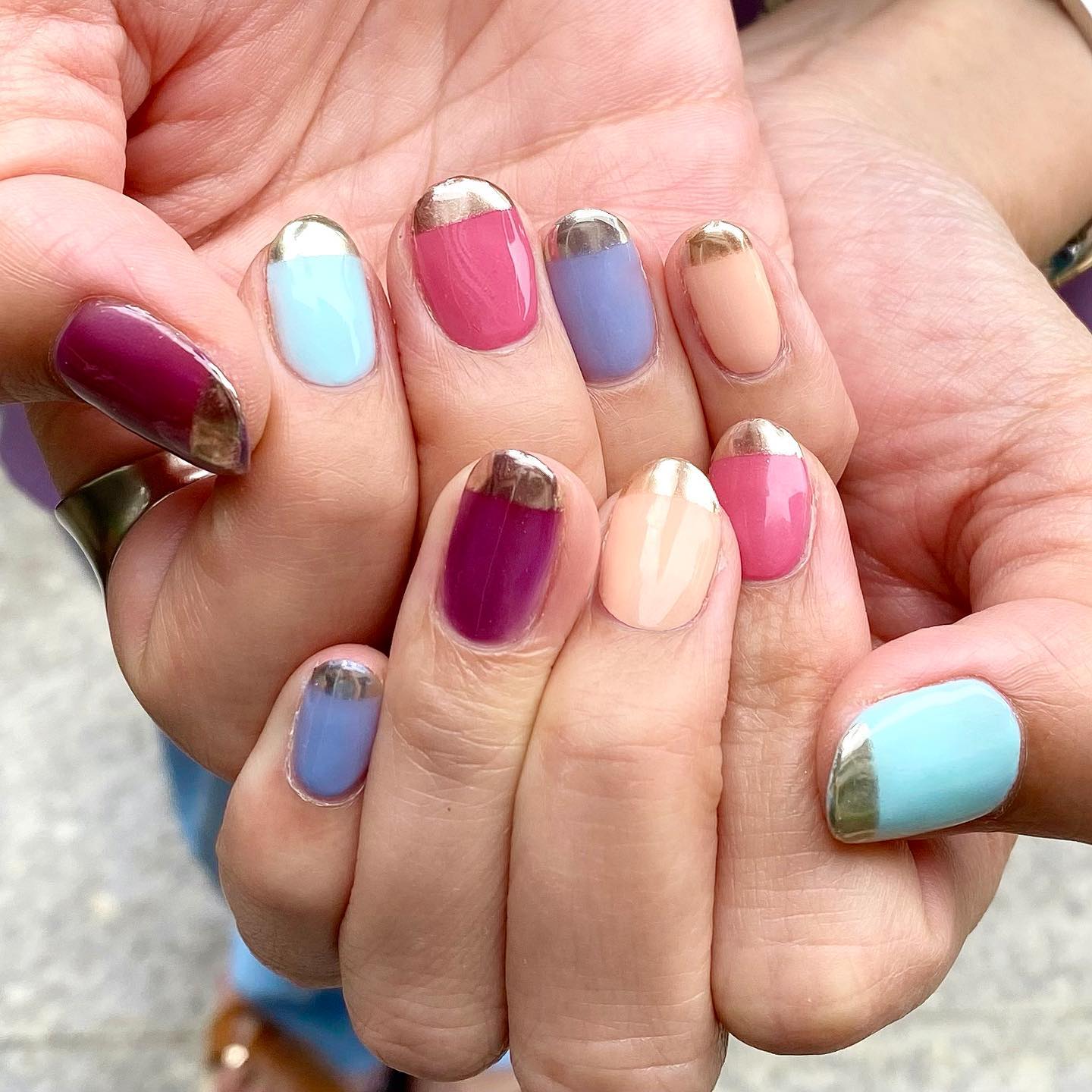 #夏ネイル,#春ネイル,#推しネイル,#カラフルネイル,#ミラーネイルのネイルデザイン