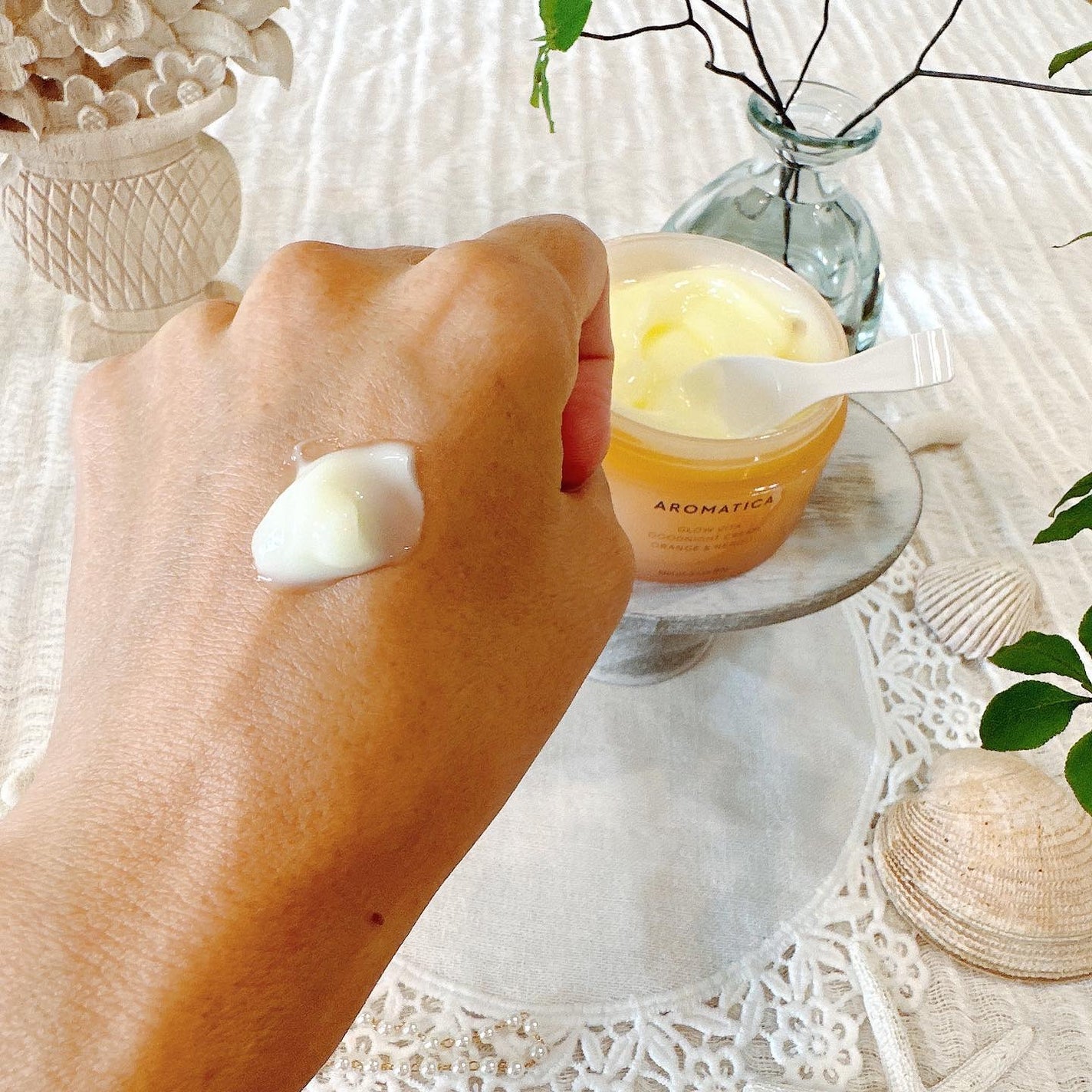 グロービタグットナイトクリーム/AROMATICA/フェイスクリームを使ったクチコミ(4枚目)