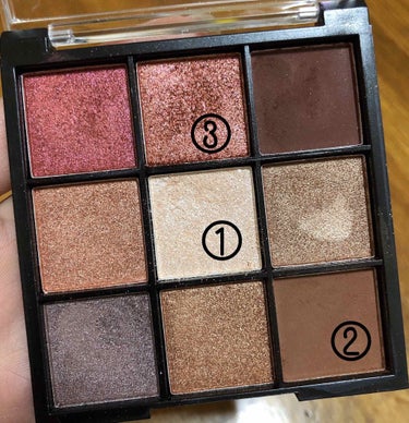 UR GLAM　BLOOMING EYE COLOR PALETTE/U R GLAM/パウダーアイシャドウを使ったクチコミ（2枚目）