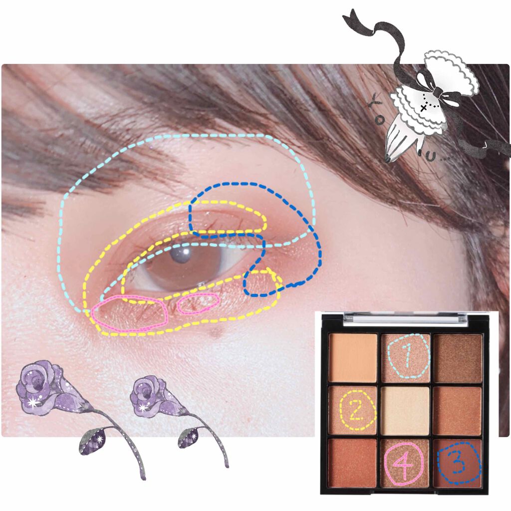 UR GLAM BLOOMING EYE COLOR PALETTE/U R GLAM/アイシャドウパレットを使ったクチコミ(2枚目)