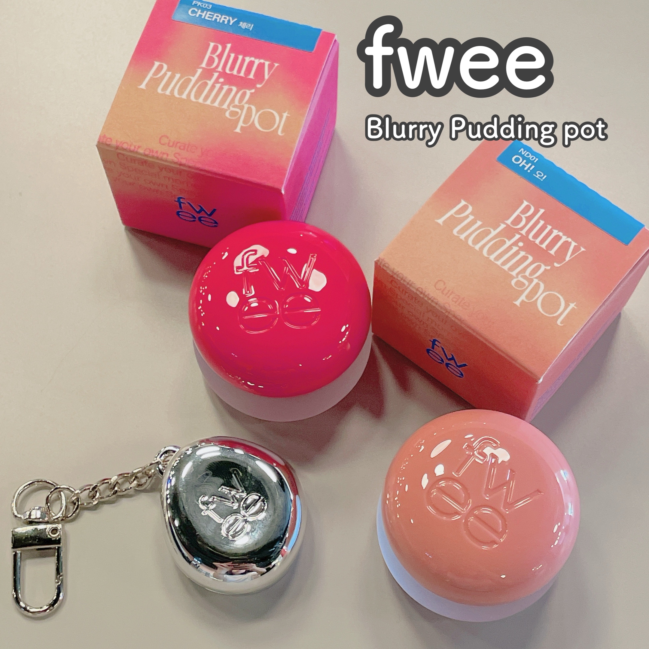 リップアンドチーク ブラーリープリンポット PK03 チェリー/fwee/口紅を使ったクチコミ（1枚目）