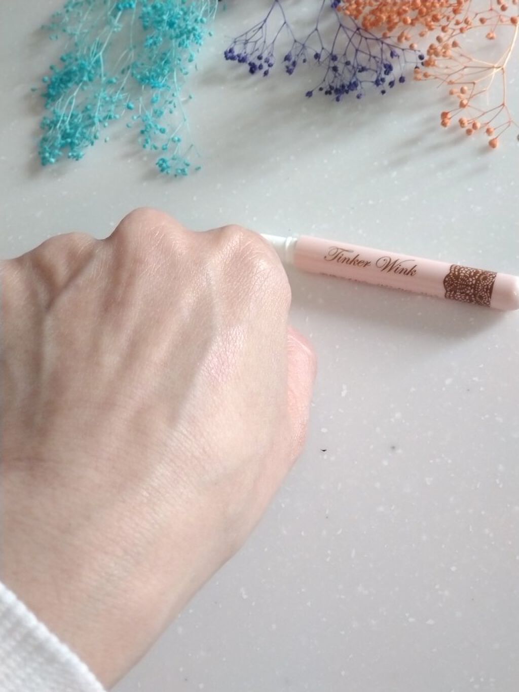 涙袋アイカラー PK01 ピンクベージュ/ティンカーウィンク/スティックアイシャドウを使ったクチコミ（3枚目）