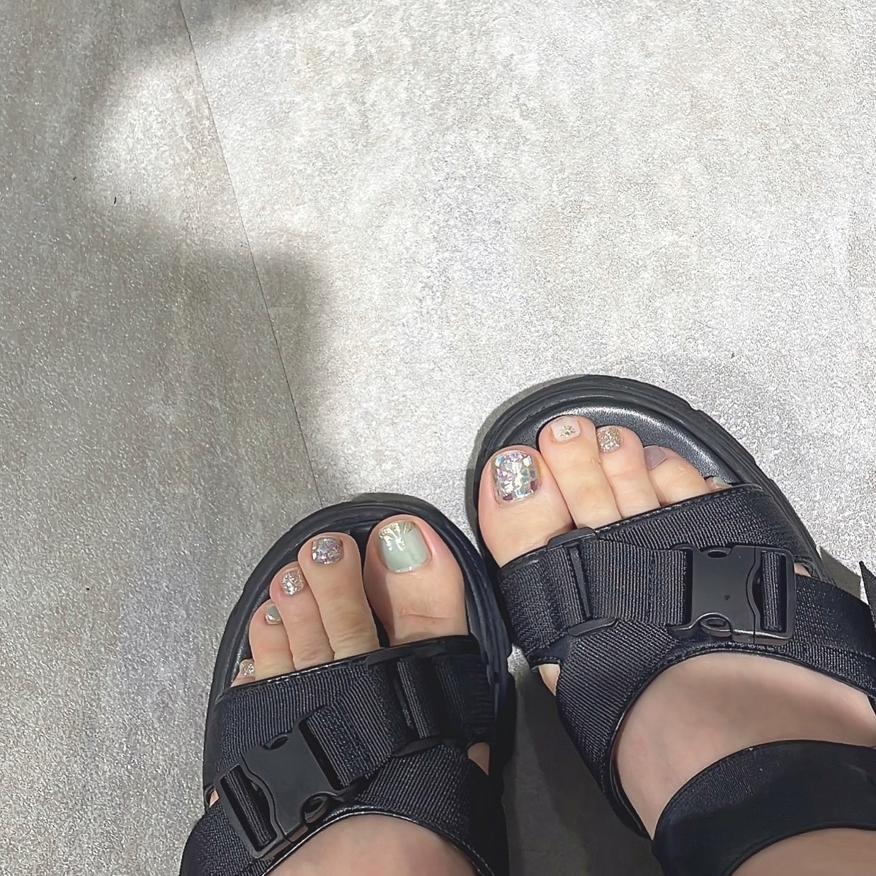 貼るジェルネイル/セリア/ネイルシールを使ったクチコミ（1枚目）