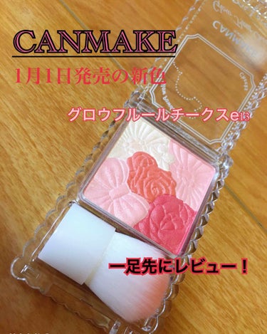 今回はCANMAKEから1月1日に発売する！

【#CANMAKE グロウフルールチークスe13】（限定色） 

一足先にレビューしていきたいと思います！

‧✧̣̥̇‧✦‧✧̣̥̇‧✦‧✧̣̥̇‧✦‧