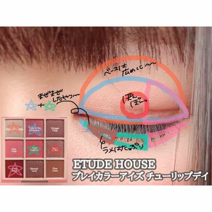 プレイカラーアイズ チューリップデー/ETUDE/アイシャドウパレットを使ったクチコミ(2枚目)