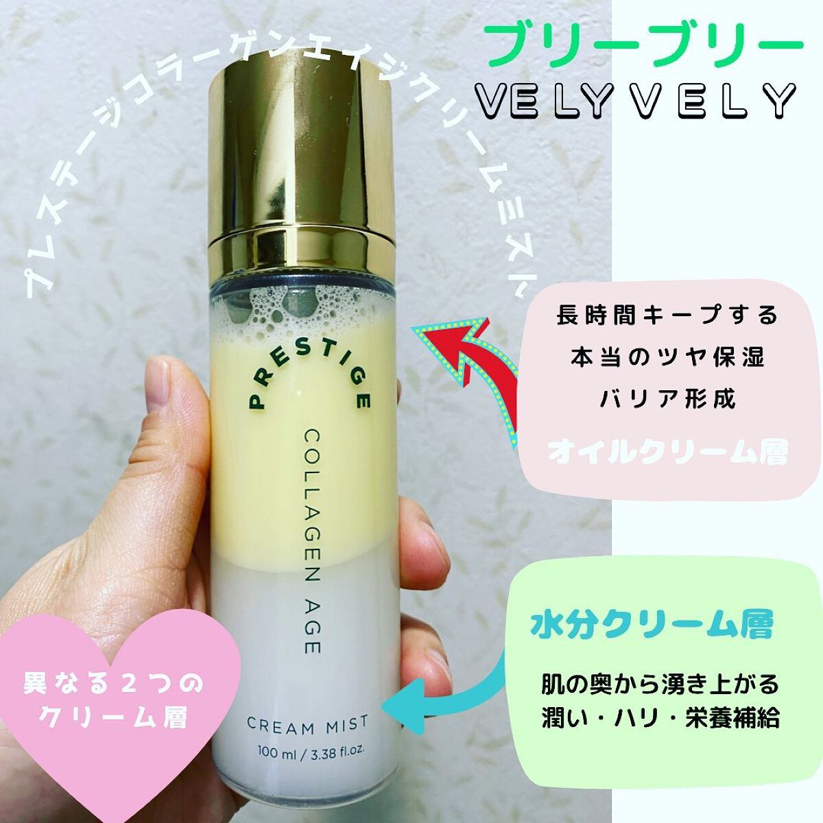 プレステージ コラーゲンエイジクリームミスト/VELY VELY/ミスト状化粧水を使ったクチコミ(1枚目)