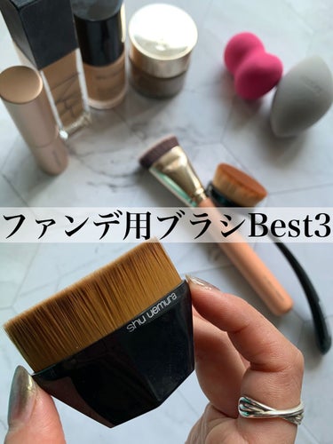 ペタル 55 ファンデーション ブラシ/shu uemura/メイクブラシを使ったクチコミ（1枚目）