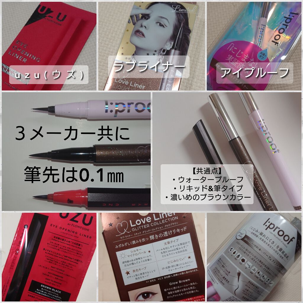 EYE OPENING LINER/UZU BY FLOWFUSHI/リキッドアイライナーを使ったクチコミ（2枚目）