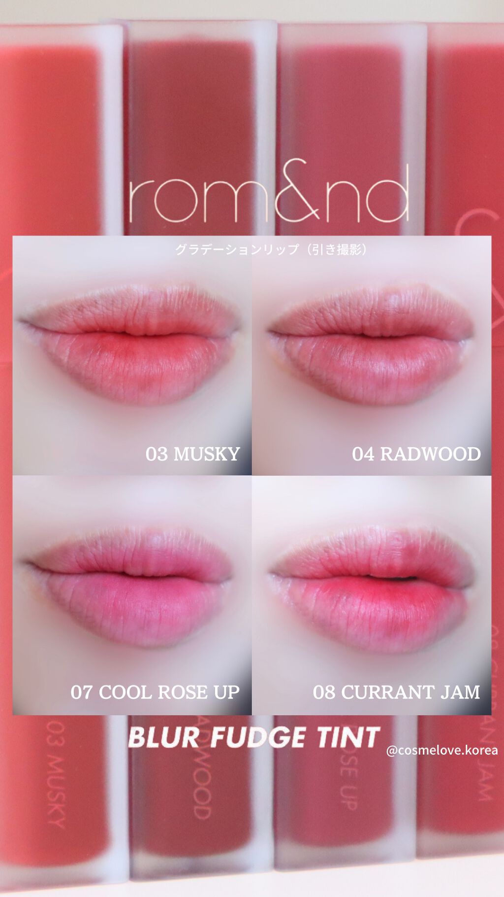 rom&nd ブラーファッジティント/rom&nd/リップティントを使ったクチコミ(1枚目)