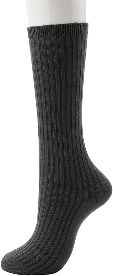 着圧リブハイソックス チャコールグレー