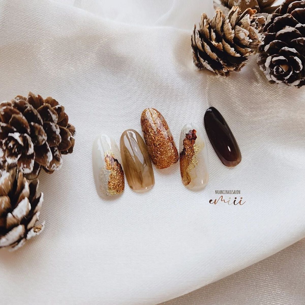 e_nails//フォロバ◎//ネイルとコスメ好きママ on LIPS 「インクネイル💜最近テラコッタ仕込みのインクネイルにハマっており..」(1枚目)