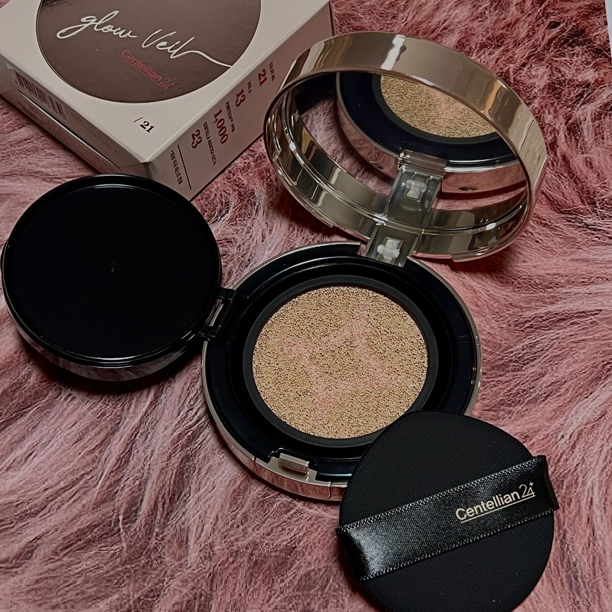 マデカグロウベールカバークッション ケース（ピンク）/センテリアン24/クッションファンデーションを使ったクチコミ（3枚目）