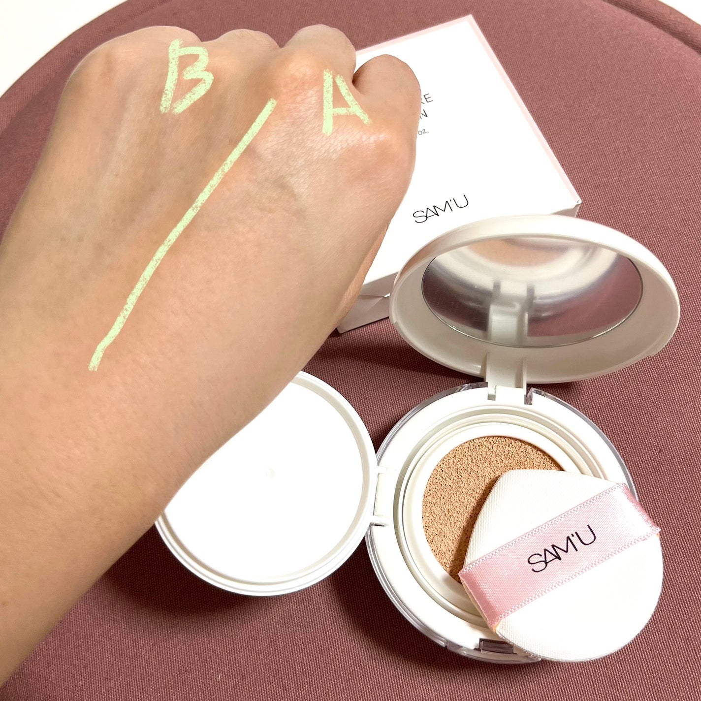 センシティブピュア&ピュアクッション/SAM'U/クッションファンデーションを使ったクチコミ(2枚目)