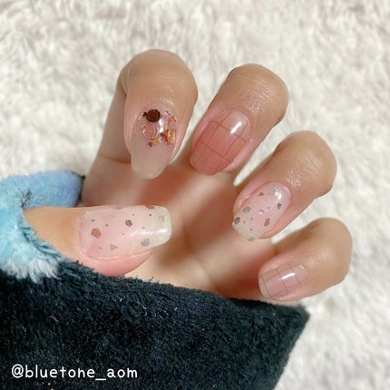 貼るジェルネイル/セリア/ネイルシールを使ったクチコミ(4枚目)