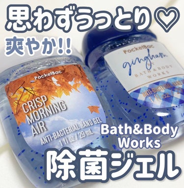 BATH&BODY WORKS PocketBacのクチコミ「思わずうっとり♡除菌ジェル🦠


𓂃   𝑐𝑟𝑖𝑠𝑝 𝑚𝑜𝑟𝑛𝑖𝑛𝑔 𝑎𝑖𝑟  /  𝑔𝑖𝑛𝑔.....」（1枚目）