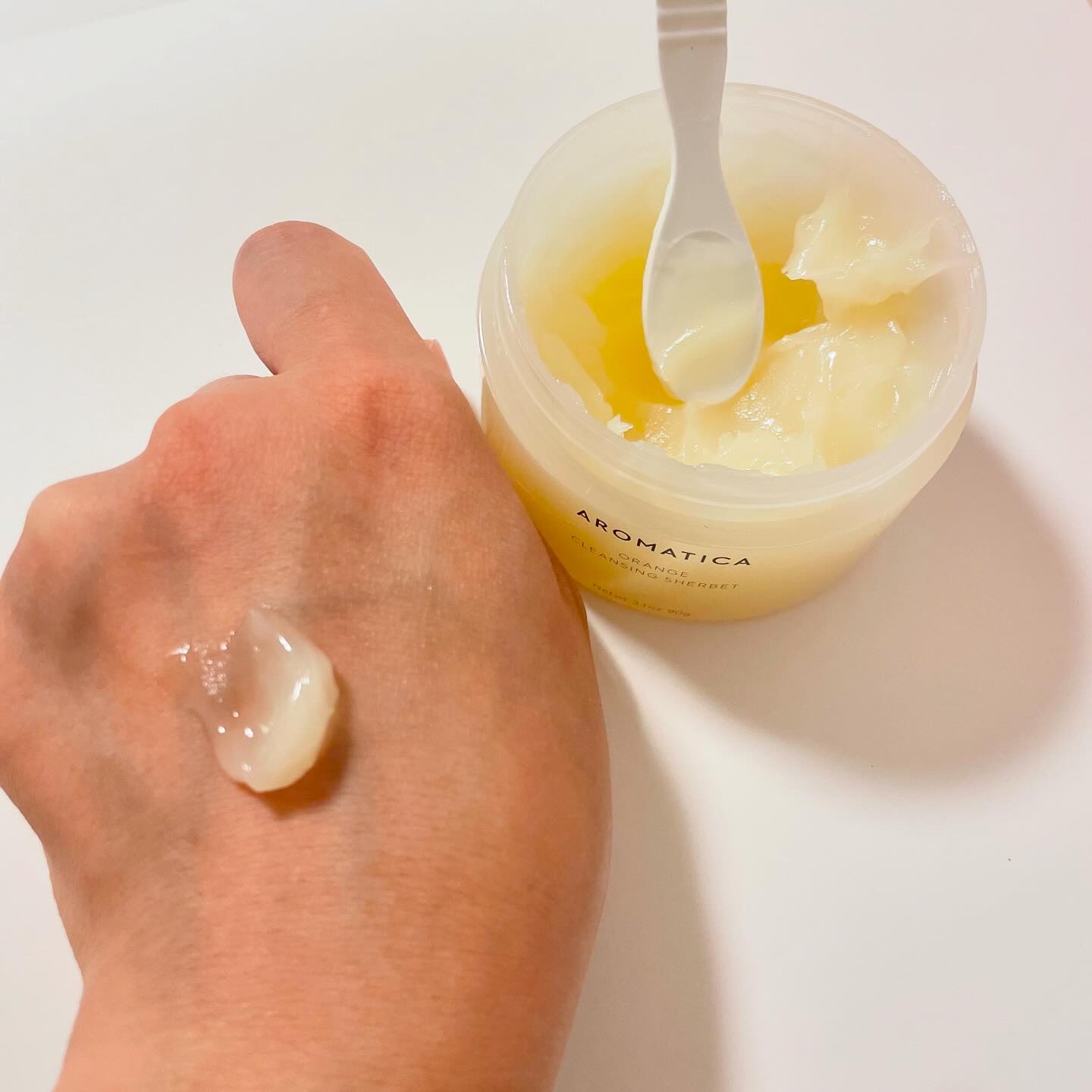 オレンジクレンジングシャーベット/AROMATICA/クレンジングバームを使ったクチコミ（3枚目）