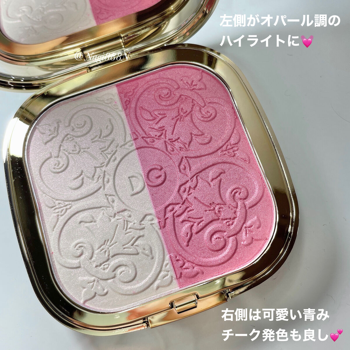 ソーラーグロウ イルミネーティングパウダー デュオ Sweet Pink/DOLCE&GABBANA BEAUTY/ハイライトを使ったクチコミ（3枚目）