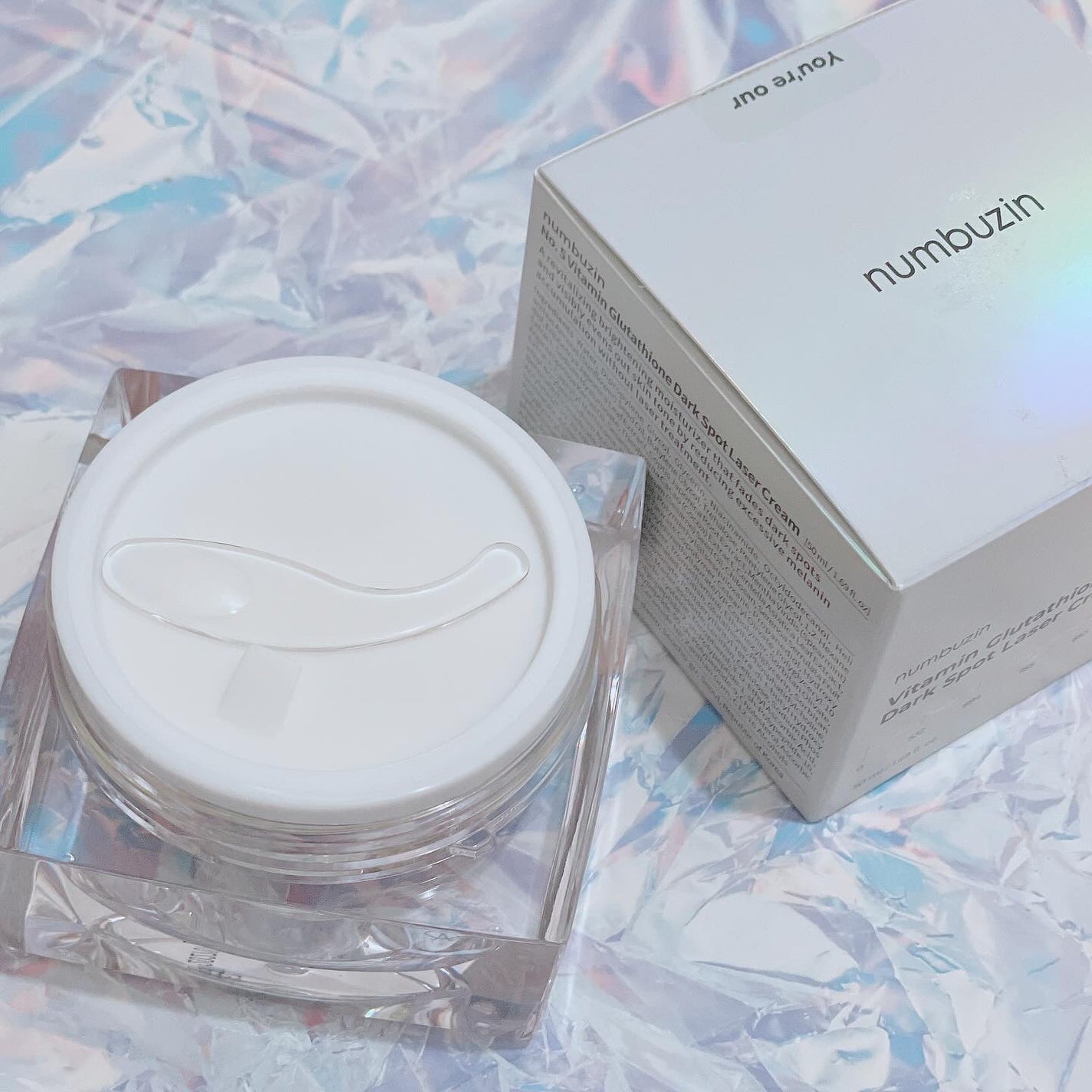 5番 白玉グルタチオンCメラゼロクリーム/numbuzin/フェイスクリームを使ったクチコミ(3枚目)