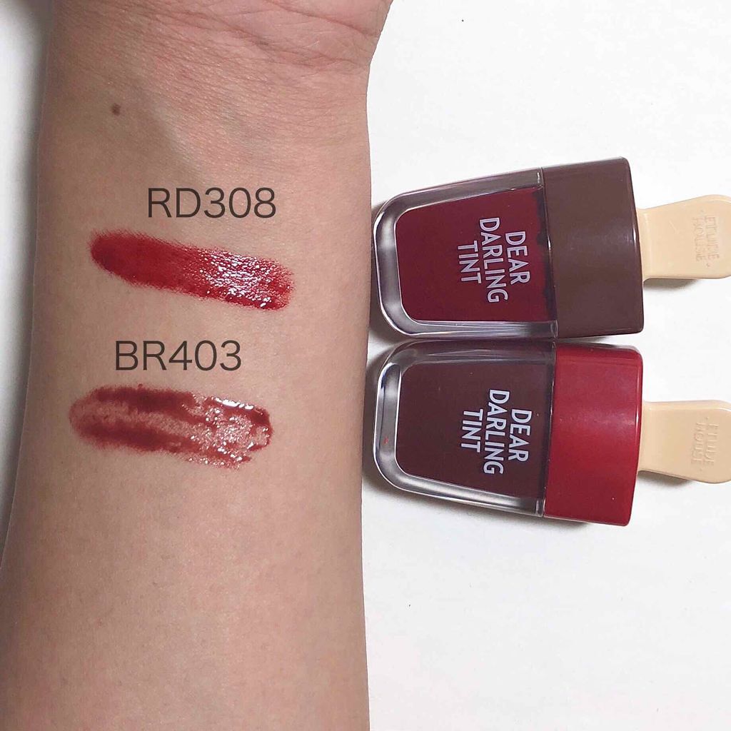 ディアダーリン ウォータージェルティント （アイスティント）/ETUDE/口紅を使ったクチコミ（2枚目）