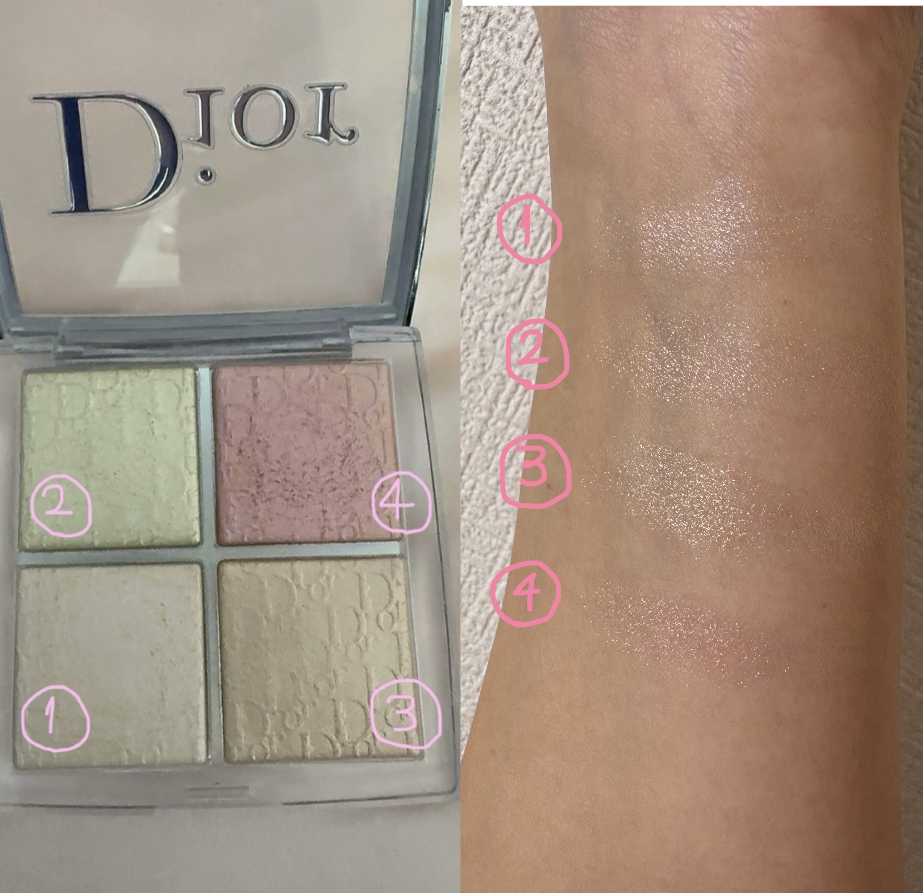 ディオール バックステージ フェイス グロウ パレット/Dior/ハイライトを使ったクチコミ（3枚目）