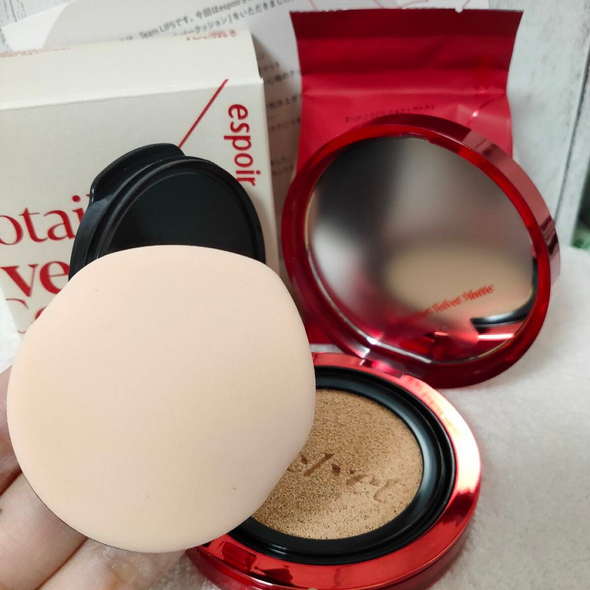 プロテーラービーベルベットカバークッション/espoir/クッションファンデーションを使ったクチコミ(3枚目)