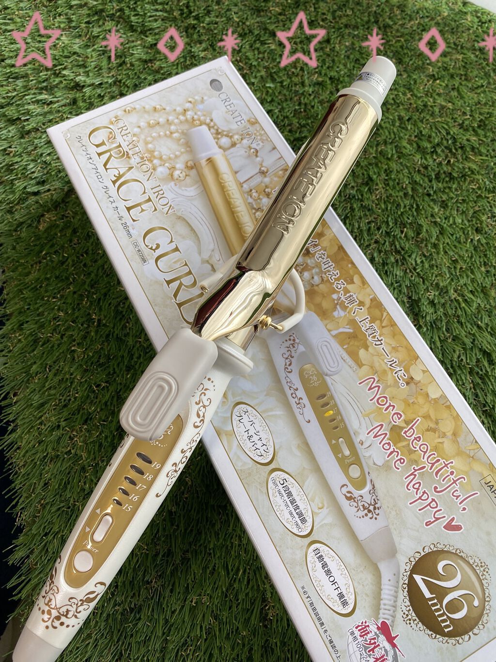 クレイツ イオンアイロングレイスカール26mmのクチコミ「カールアイロンを新調しました🙋‍♀️
色々、迷ったあげく決めたのはクレイツの
イオンアイロング.....」（2枚目）