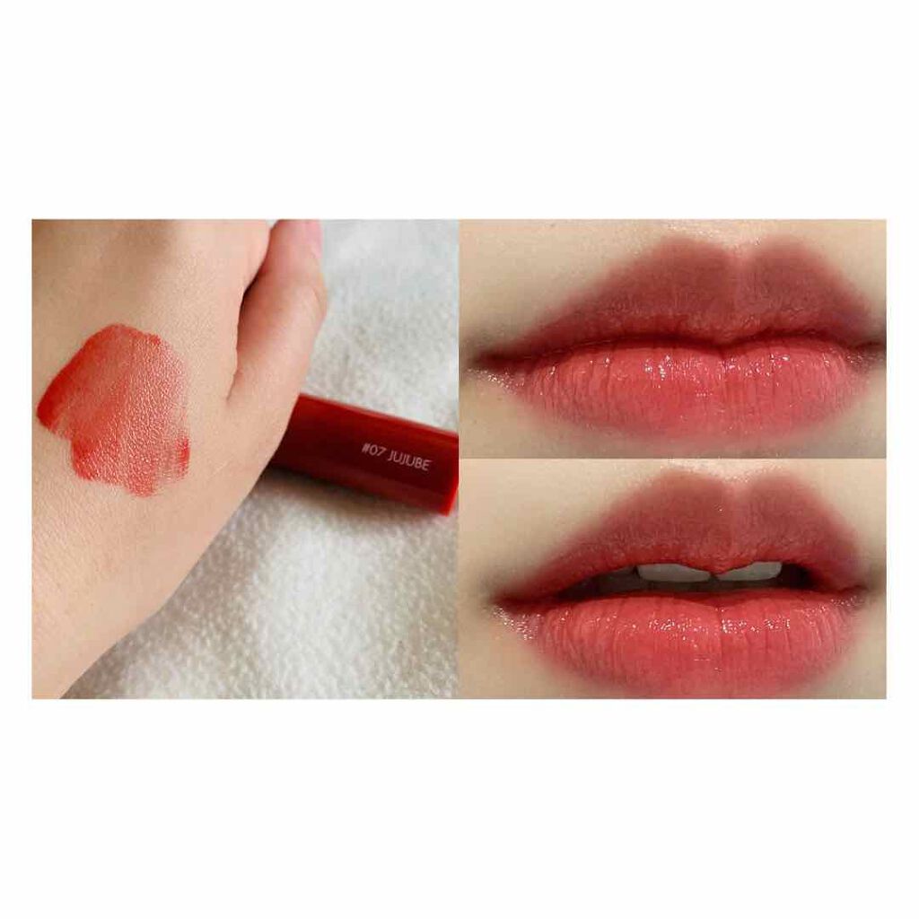 ジューシーラスティングティント/rom&nd/リップティントを使ったクチコミ（3枚目）