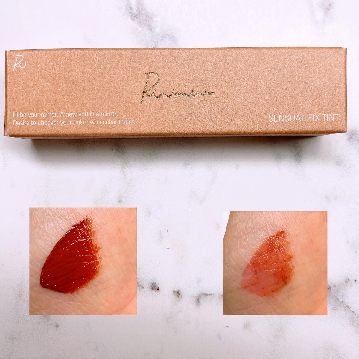 センシュアルフィックスティント 05 カヌレブラウン/Ririmew/リップティントを使ったクチコミ（3枚目）