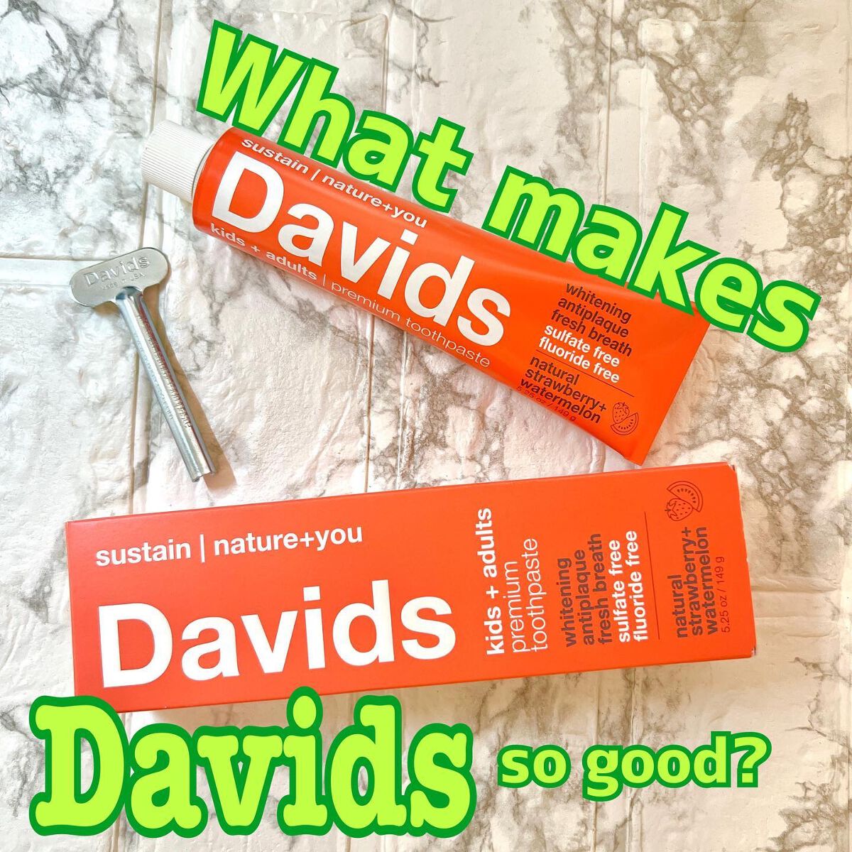 ホワイトニングトゥースペースト ストロベリースイカ/Davids/歯磨き粉を使ったクチコミ（1枚目）