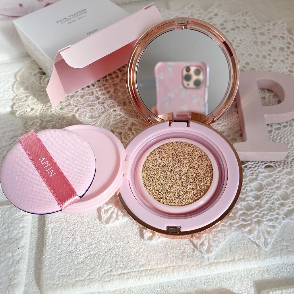 ピンクティーツリーカバークッション/APLIN/クッションファンデーションを使ったクチコミ(5枚目)