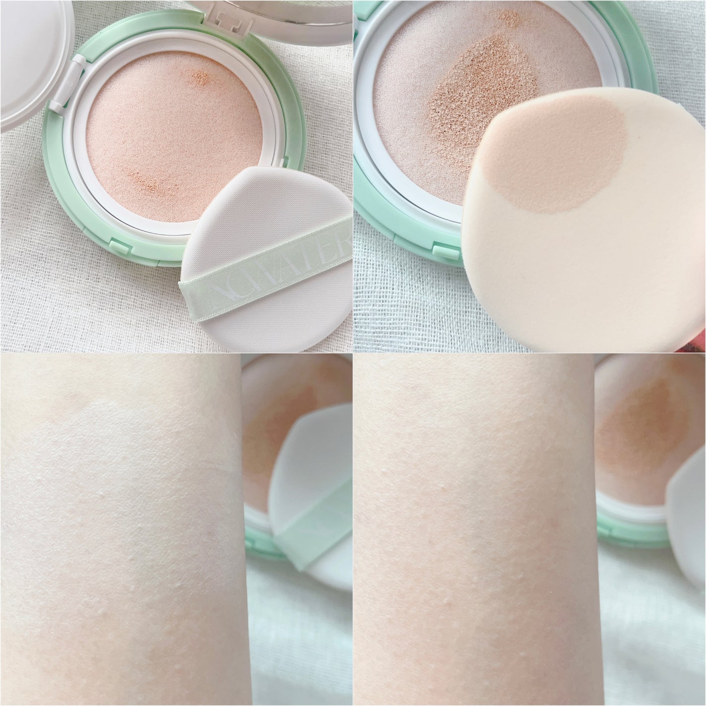 ティーツリーデイデイトーンアップサンクッション/NOWATER/日焼け止めローションを使ったクチコミ(2枚目)