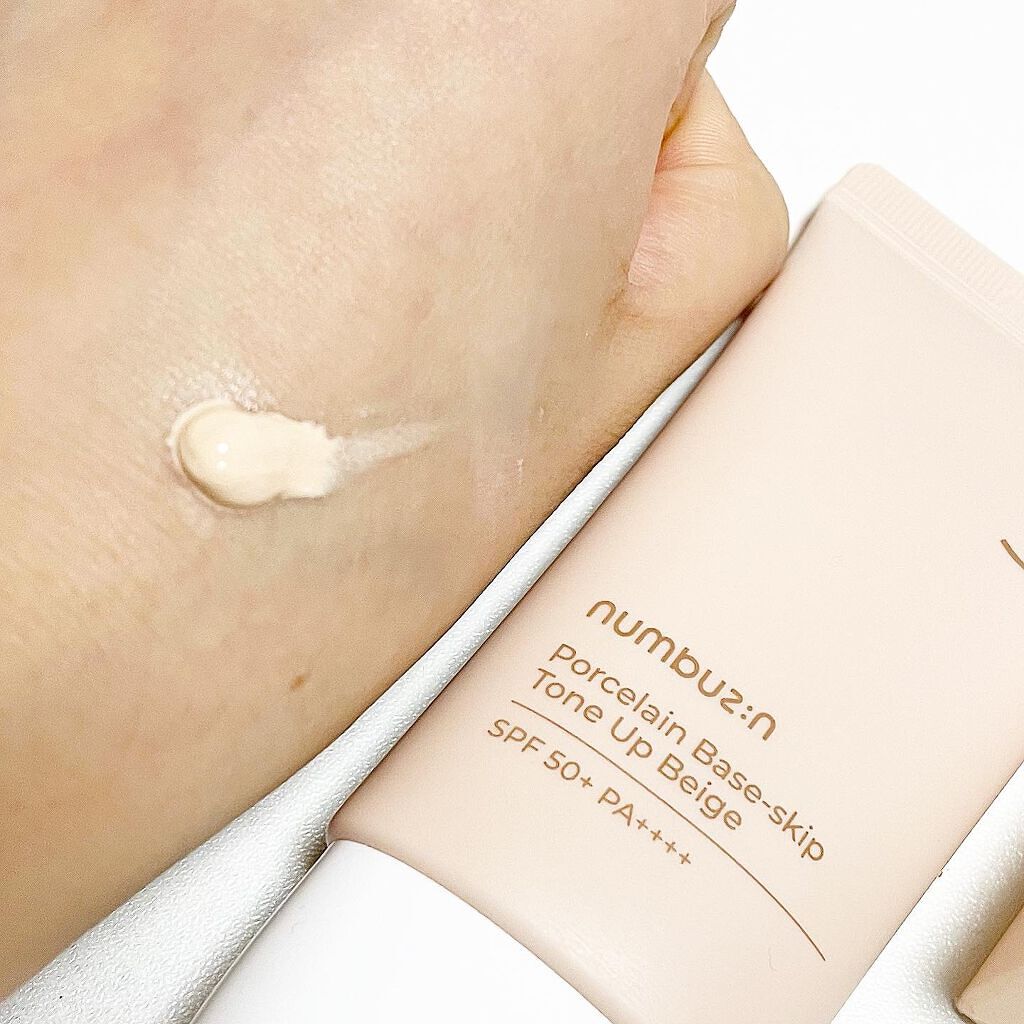 3番 ノーファンデ陶器肌トーンアップクリーム/numbuzin/化粧下地を使ったクチコミ(2枚目)