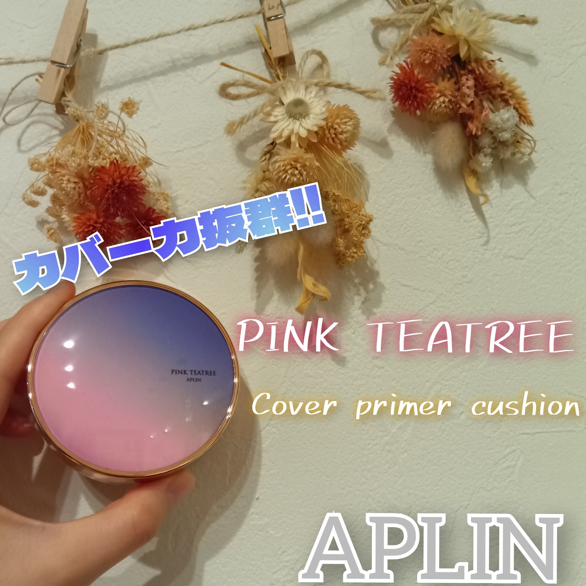 ピンクティーツリーカバープライマークッション/APLIN/クッションファンデーションを使ったクチコミ（1枚目）