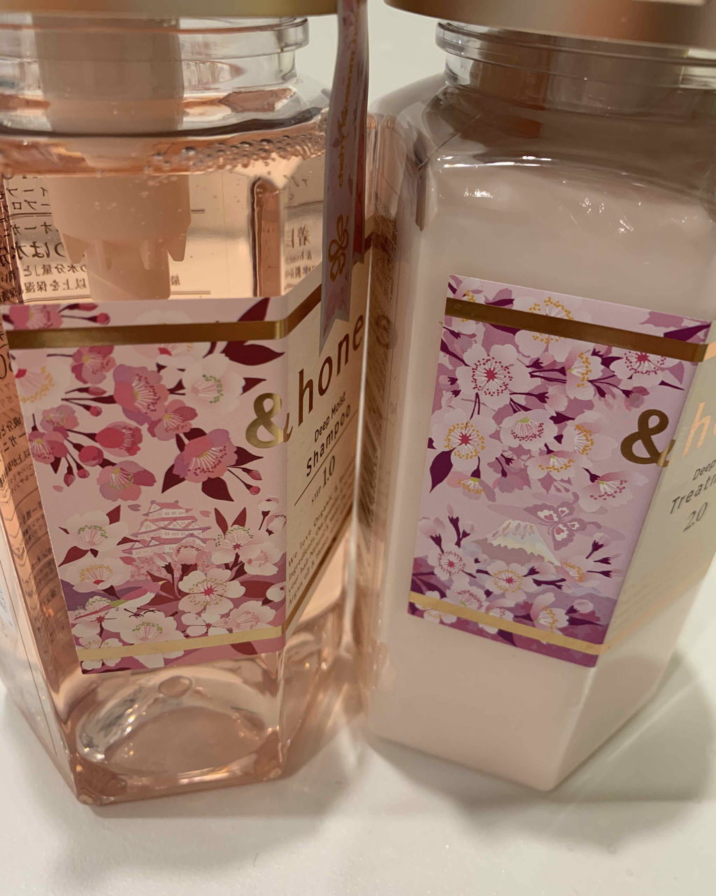 ディープモイスト 限定チェリーブロッサム シャンプー＆ヘアトリートメントペアセット/&honey/シャンプー・コンディショナーを使ったクチコミ（2枚目）