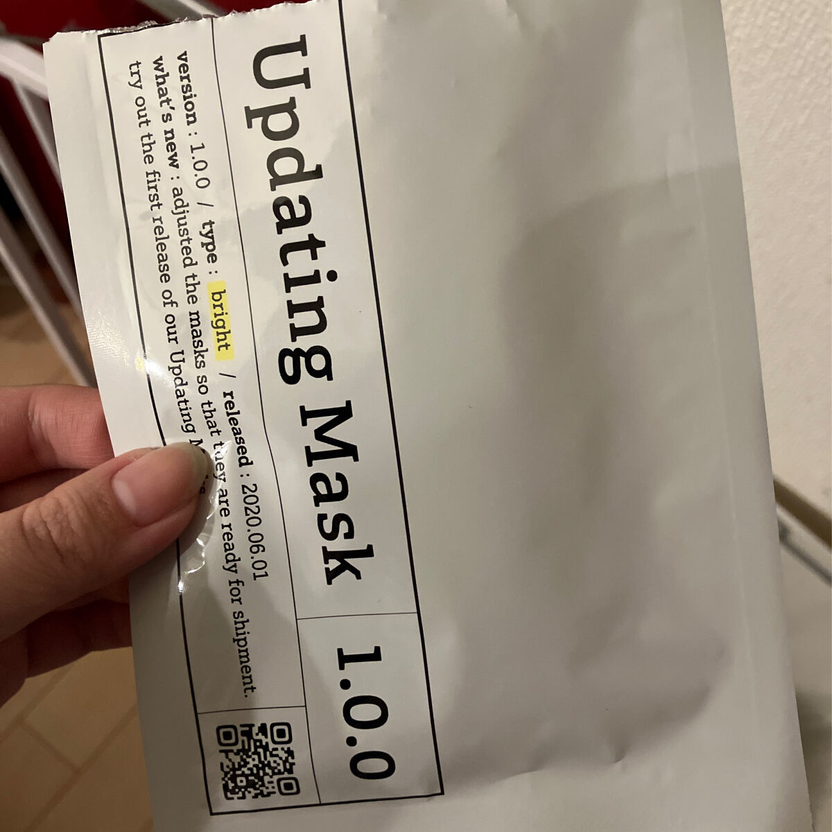 Updating Mask 1.0.0 Type B（透明感）／bright 1セット5枚入り/meol/シートマスク・パックを使ったクチコミ（1枚目）