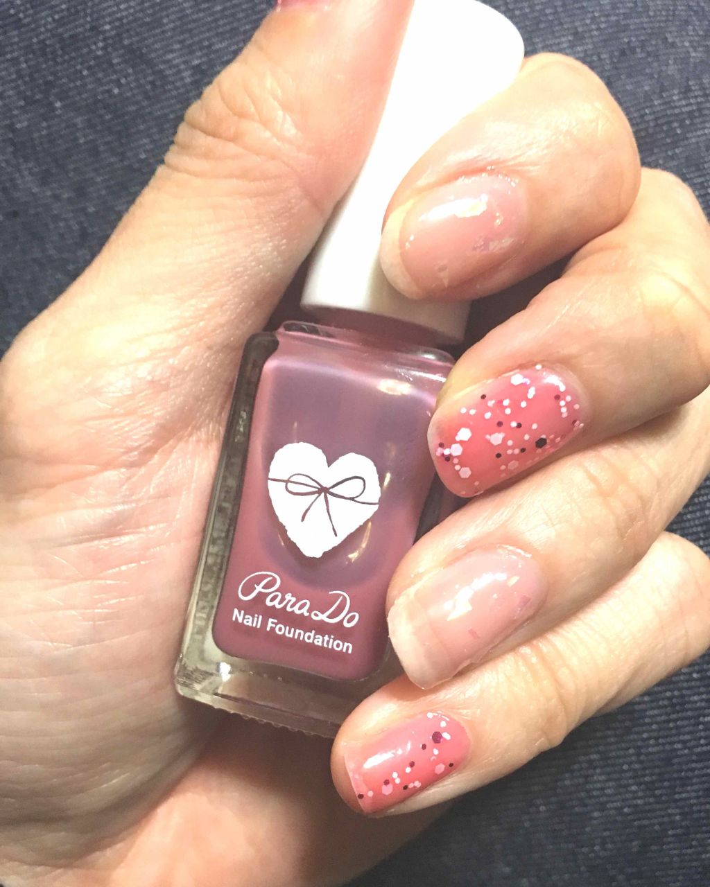 ITGグリッターネイル 恋のメロディ/DAISO/マニキュアを使ったクチコミ（2枚目）