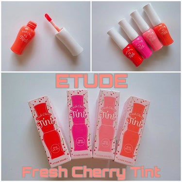 ETUDE フレッシュチェリー リップティントのクチコミ「ETUDE Fresh Cherry Tint 

*スクワラン、アセロラエキス、キイチゴエキ.....」（1枚目）