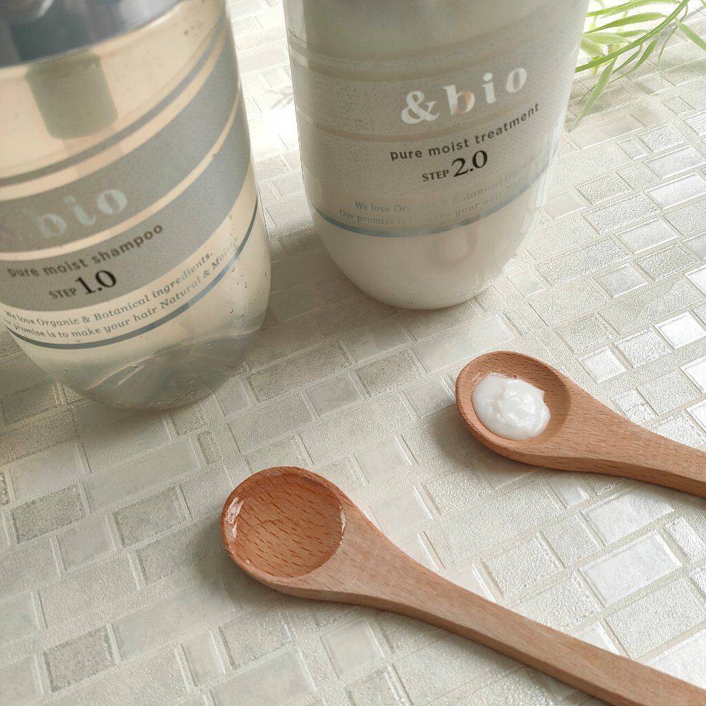 ピュアモイスト シャンプー 1.0／ヘアトリートメント 2.0/&bio/市販シャンプーを使ったクチコミ（2枚目）