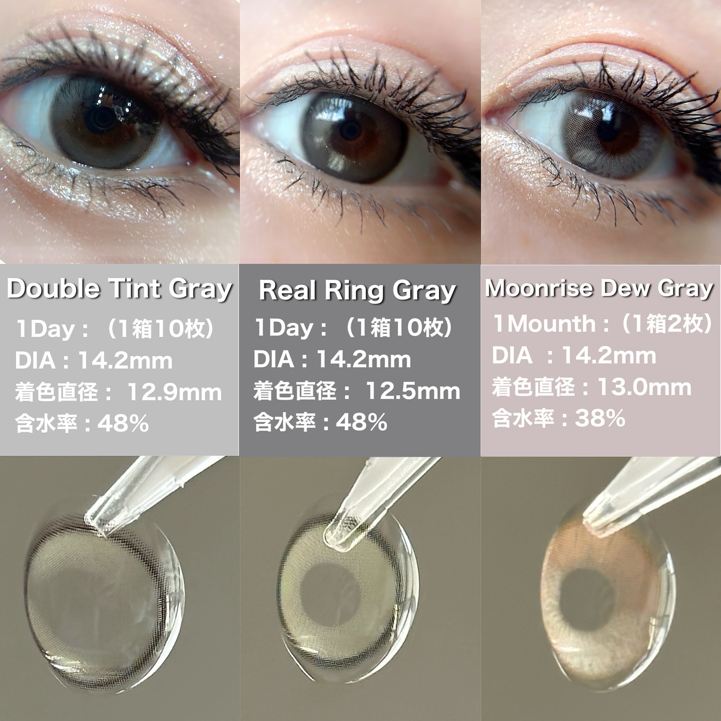 Real Ring 1day グレー/OLENS/ワンデー（１DAY）カラコンを使ったクチコミ（2枚目）