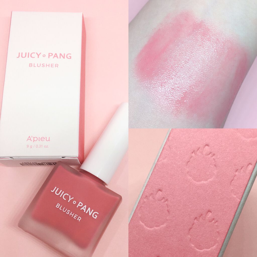 ジューシー パン ウォーター ブラッシャー PK02 RASPBERRY/A’pieu/リキッドチークを使ったクチコミ（1枚目）