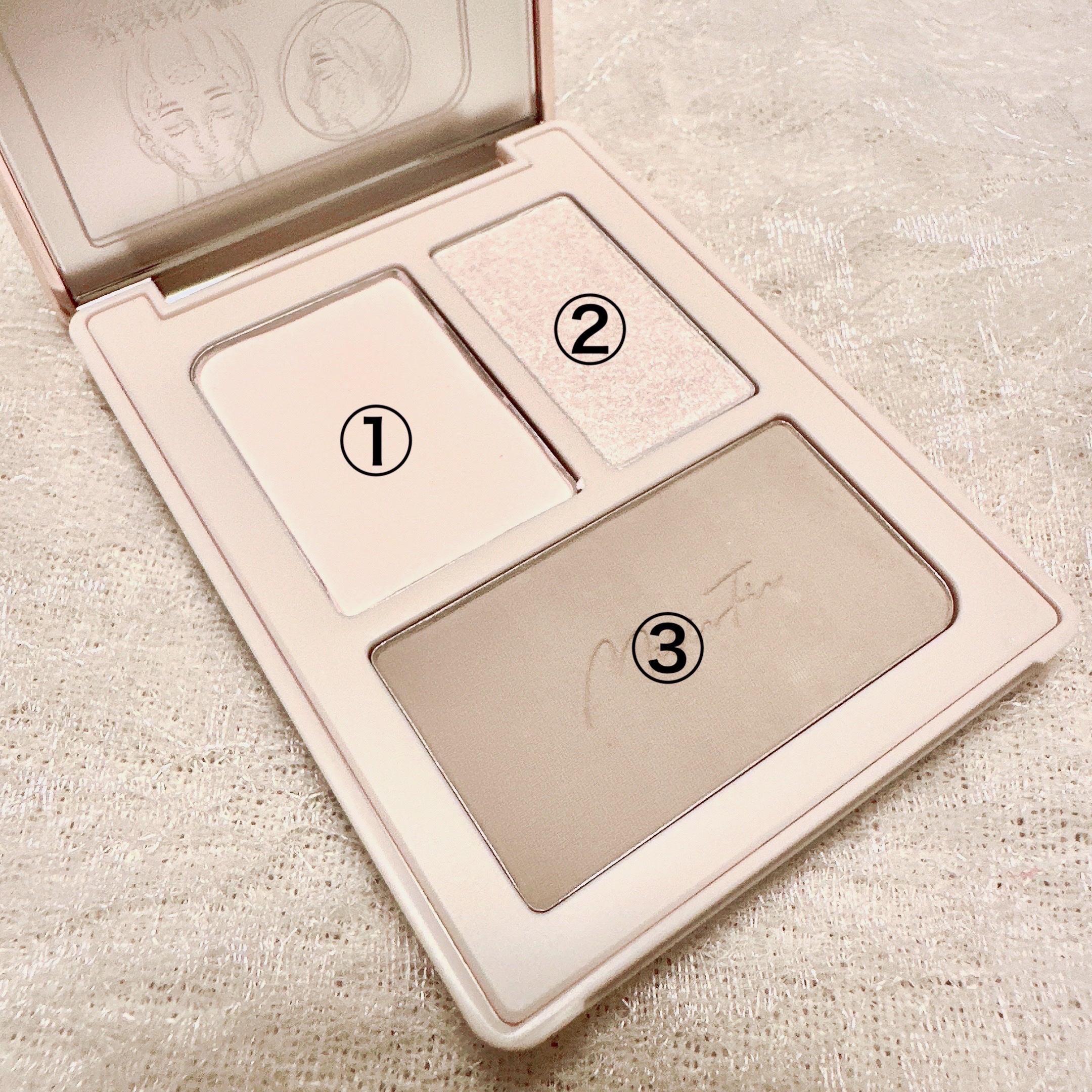 チート顔コントゥアパレット/MilleFée/パウダーハイライトを使ったクチコミ（3枚目）