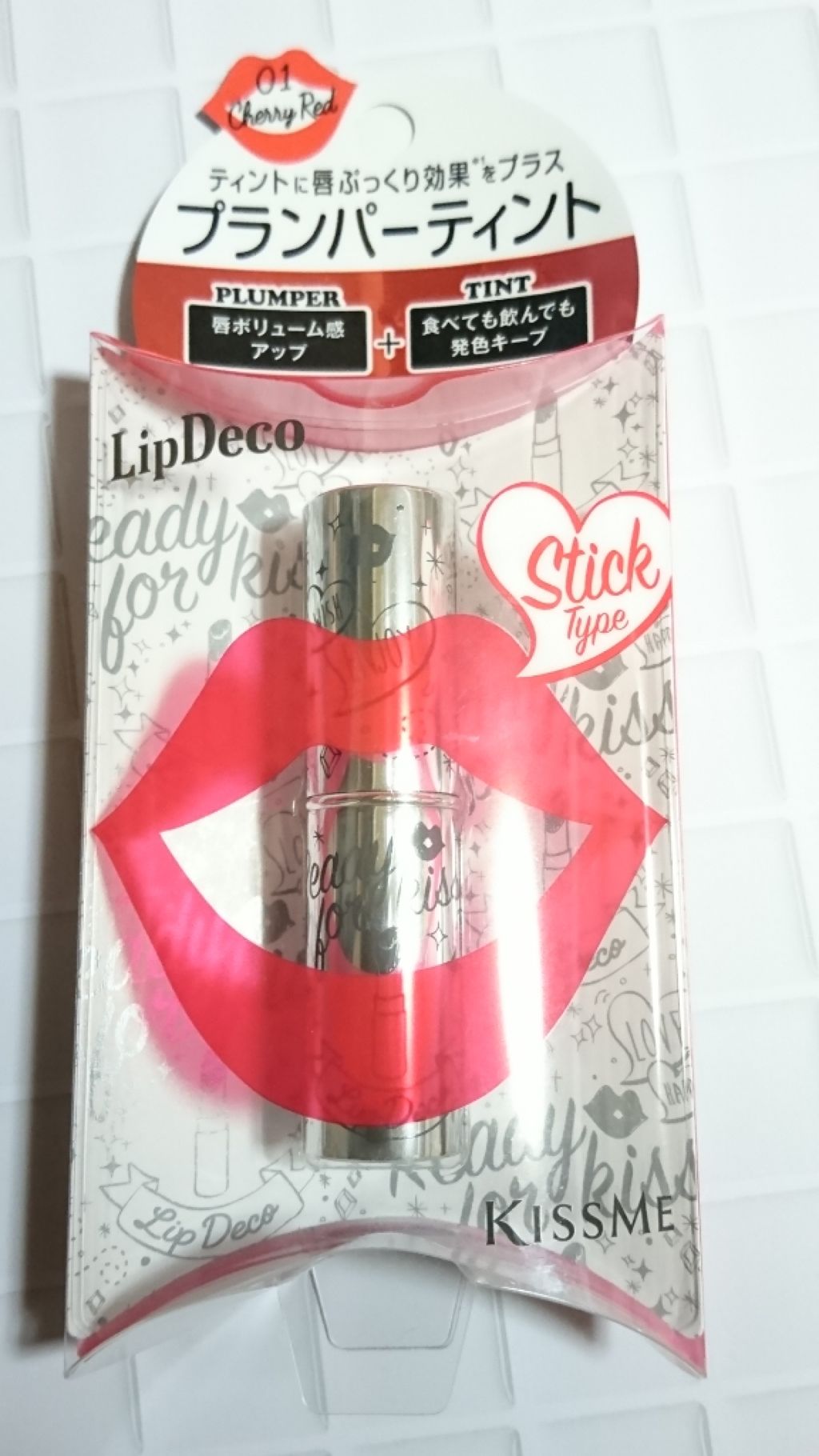プランパーティントスティック 01 チェリーレッド/リップデコ/リップティントを使ったクチコミ（1枚目）