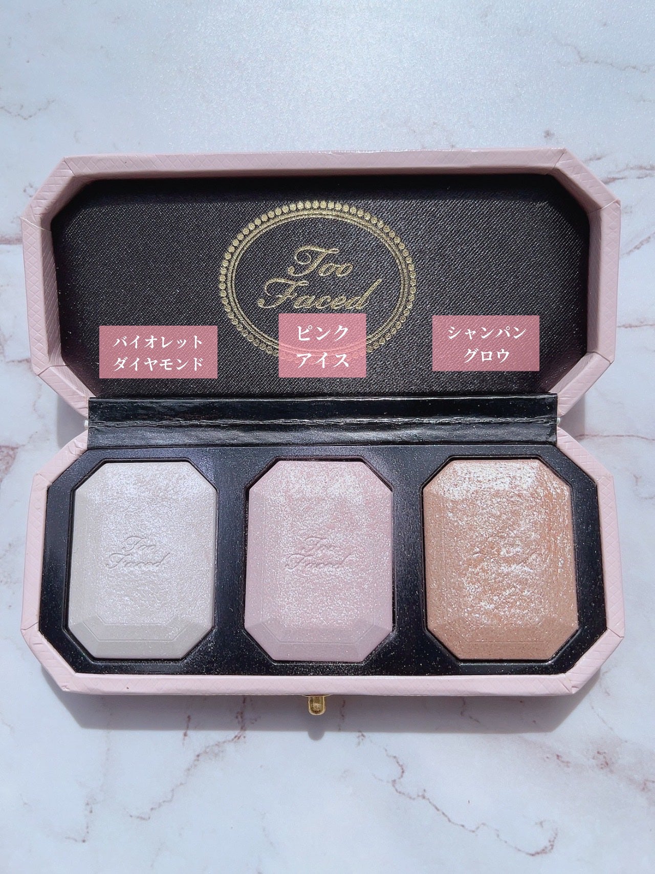 ~ダイヤモンドライト シリーズ~ マルチユース ハイライター トリオ/Too Faced/パウダーハイライトを使ったクチコミ(5枚目)