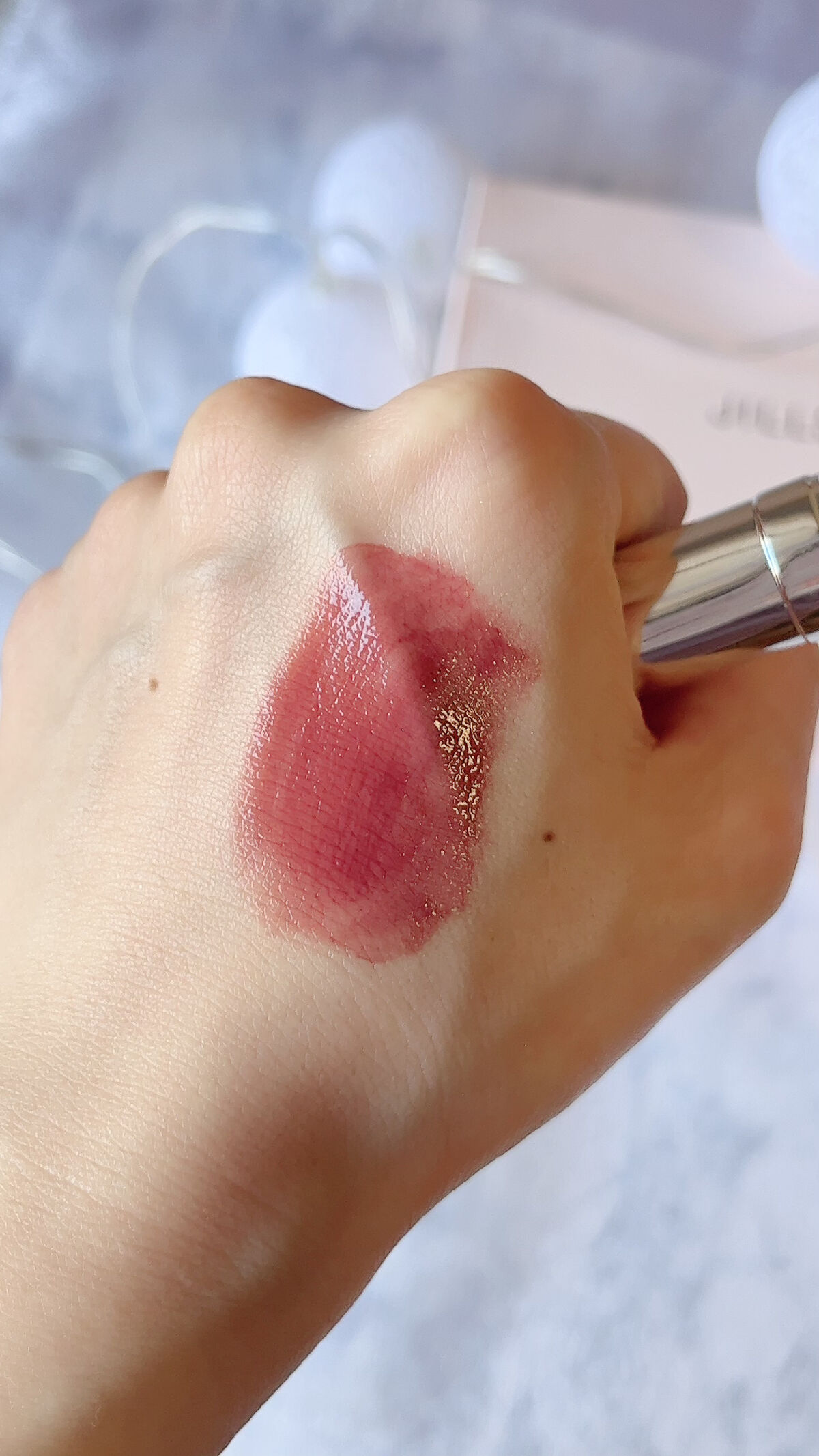 ジルスチュアート タイムレスグロウ ルージュティント 101（限定）tea chocolate /JILL STUART/リップティントを使ったクチコミ（3枚目）