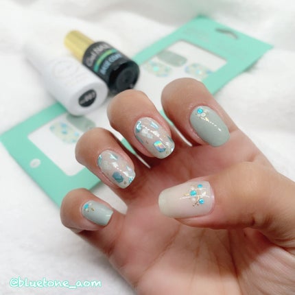 ネイルフィット ジェルネイルシール エマラルドグリーンシェル/GELATO FACTORY/ネイルシールの画像